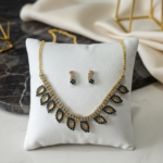 Royal Crimson Leaf Gold-Plated Jewelry Set