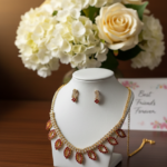 Royal Crimson Leaf Gold-Plated Jewelry Set