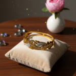 The Eternal Paisley Filigree Gold Kada bracelet