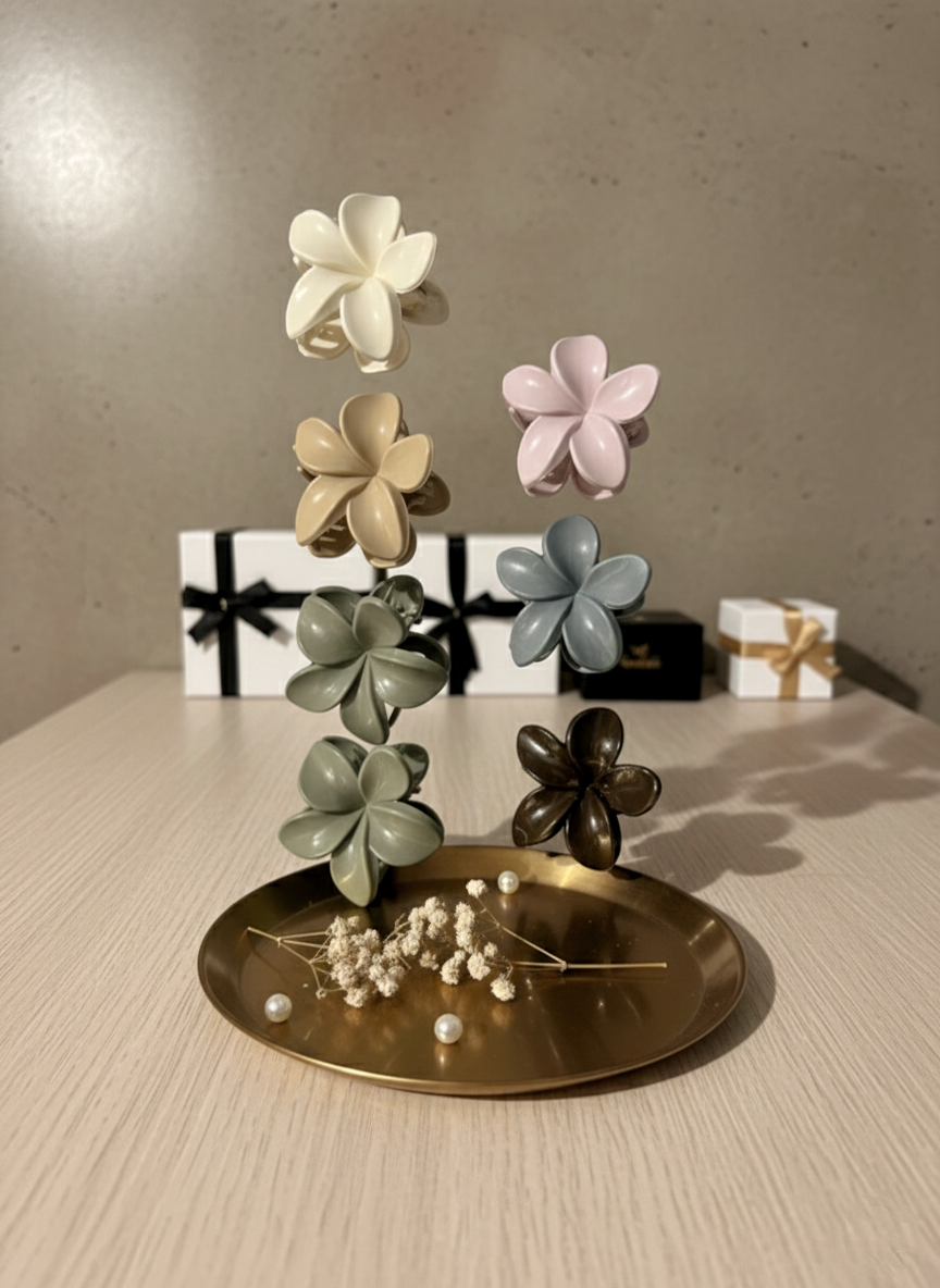 2026/02/1000184232.png Plumeria Bloom Matte Hair Claw Clips - Image 1