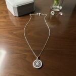 Coin Model Celestial Halo Concentric Circle Pendant Necklace