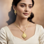 Vanya" Ruby & CZ Matte Gold Pendant Set