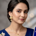 Gold-Plated Teardrop Pendant and Earring Set with Ruby-Red Accents