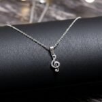Silver Treble Clef Pendant Necklace