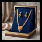 Traditional Gold Pendant Necklace Set with Jhumka Earrings