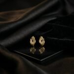 Gilded Flame Pavé Stud Earrings