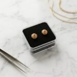 Handcrafted 22K Gold Filigree Studs with Natural Ruby Accents