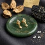 Aurelia Leaf & Dewdrop Diamond Earrings