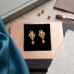 Golden Leaf Filigree Drop Earrings
