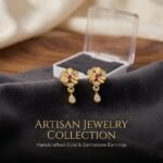The Petal & Ruby Bloom: Artisan Gold Drop Earrings