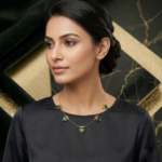 Gold & Deep Green Onyx Statement Invisible chain