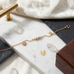 Ethereal Arc" Filigree & Crystal Charm Bracelet