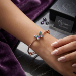 Rose Gold Butterfly Bangle Bracelet