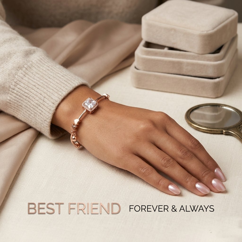 2026/04/1000192829.jpg Rose Gold Princess-Cut Friendship Bracelet - Image 1