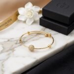 Golden Pavé Sphere Bangle bracelet