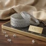 Raindrops Crystal Grey Bangle Set 12pcs
