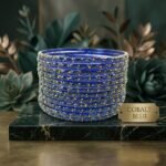 Raindrops Cobalt Blue Crystal Bangle Set 12pcs