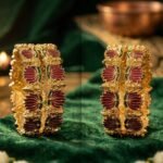 Divine Lotus Meenakari Gold-Plated Kada Bangles (Pair of 1 or 2pcs)